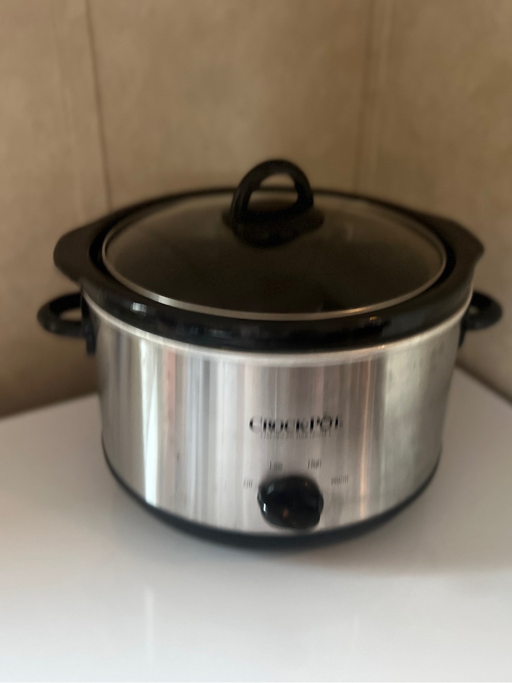 Crock-Pot Silver Stainless Steel Slow Cooker with Black Trim
